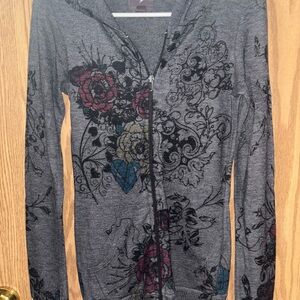 Floral Zip-Up Hoodie